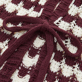 Şık Kontrast Papyon Örgü Bluz