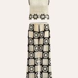 Kroşe Çiçekli Üst ve Pantolon Takımı