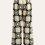 Kroşe Çiçekli Üst ve Pantolon Takımı