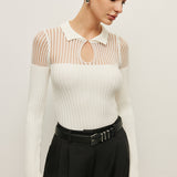 Şık Ribanalı Anahtar Dekolteli Bluz