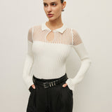 Şık Ribanalı Anahtar Dekolteli Bluz