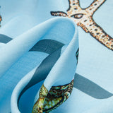 Şık Düğmeli Yaka Aqua Baskılı Gömlek ve Kemer