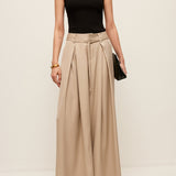 Şık Yüksek Bel Pantolon, Şık Cepler ve Kemer ile