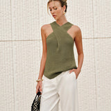 Halter Çapraz Yaka Bluz