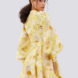 Cassiopeia Balon Kol Çiçekli Mini Elbise