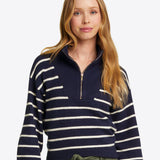 Çizgili Fermuarlı Triko