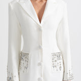 Beyaz Uzun Silüet Elbise