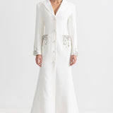 Beyaz Uzun Silüet Elbise