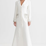 Beyaz Uzun Silüet Elbise