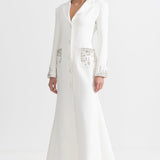 Beyaz Uzun Silüet Elbise