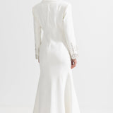 Beyaz Uzun Silüet Elbise