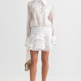 Belden Bağlamalı Düğmeli Gömlek