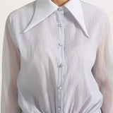 Belden Bağlamalı Düğmeli Gömlek