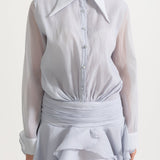 Belden Bağlamalı Düğmeli Gömlek