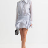 Belden Bağlamalı Düğmeli Gömlek