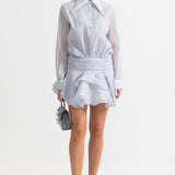 Belden Bağlamalı Düğmeli Gömlek