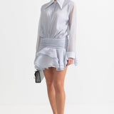 Belden Bağlamalı Düğmeli Gömlek