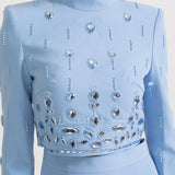 Elmas Süslemeli Mini Etekli Set