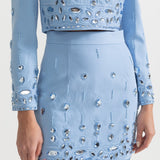 Elmas Süslemeli Mini Etekli Set