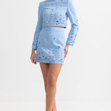 Elmas Süslemeli Mini Etekli Set