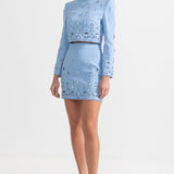 Elmas Süslemeli Mini Etekli Set