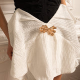 Büyük Boy Kontrast Etekli Fiyonklu Kolsuz Fit Elbise