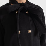 Kürk Manşetli ve Kurdele Detaylı Kaban