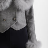 Kürk Yakalı Kısa Ceket