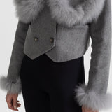 Kürk Yakalı Kısa Ceket