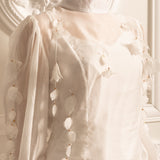 Narin Dantel Süslemeli Zarif Çiçekli Co-Ord - Beyaz