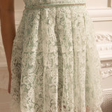 Dantel Çiçek Desenli ve Işıltılı Detaylara Sahip Mini Elbise