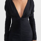 Derin Yakalı Zarif Dantelli Elbise