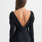 Derin Yakalı Zarif Dantelli Elbise