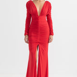 Derin Yakalı Zarif Dantelli Elbise