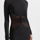 Transparan Belli Zarif Uzun Elbise