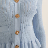 Fırfırlı Ceket & Kloş Etek Örgü Eşleştirme Seti