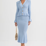 Fırfırlı Ceket & Kloş Etek Örgü Eşleştirme Seti