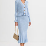 Fırfırlı Ceket & Kloş Etek Örgü Eşleştirme Seti