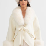 Kürk Yakalı Kaşmir Palto