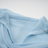 Asimetrik pilili maksi elbise