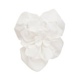 Flora Elegance Beyaz 3D Çiçek Detaylı Straplez Bluz