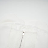 Flora Elegance Beyaz 3D Çiçek Detaylı Straplez Bluz