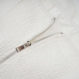 Flora Elegance Beyaz 3D Çiçek Detaylı Straplez Bluz