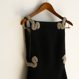 Lorde Taş İşlemeli Krep Maxi Elbise – Siyah