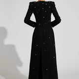 Diamond Uzun Kollu Maxi Elbise