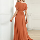 Kuşaklı Şifon Nedime Elbise