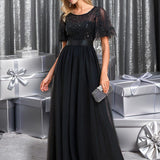 Kısa Kollu Abiye Elbise