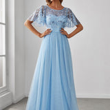 Kısa Kollu Abiye Elbise