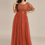 Kısa Kollu Abiye Elbise