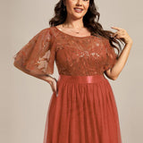 Kısa Kollu Abiye Elbise